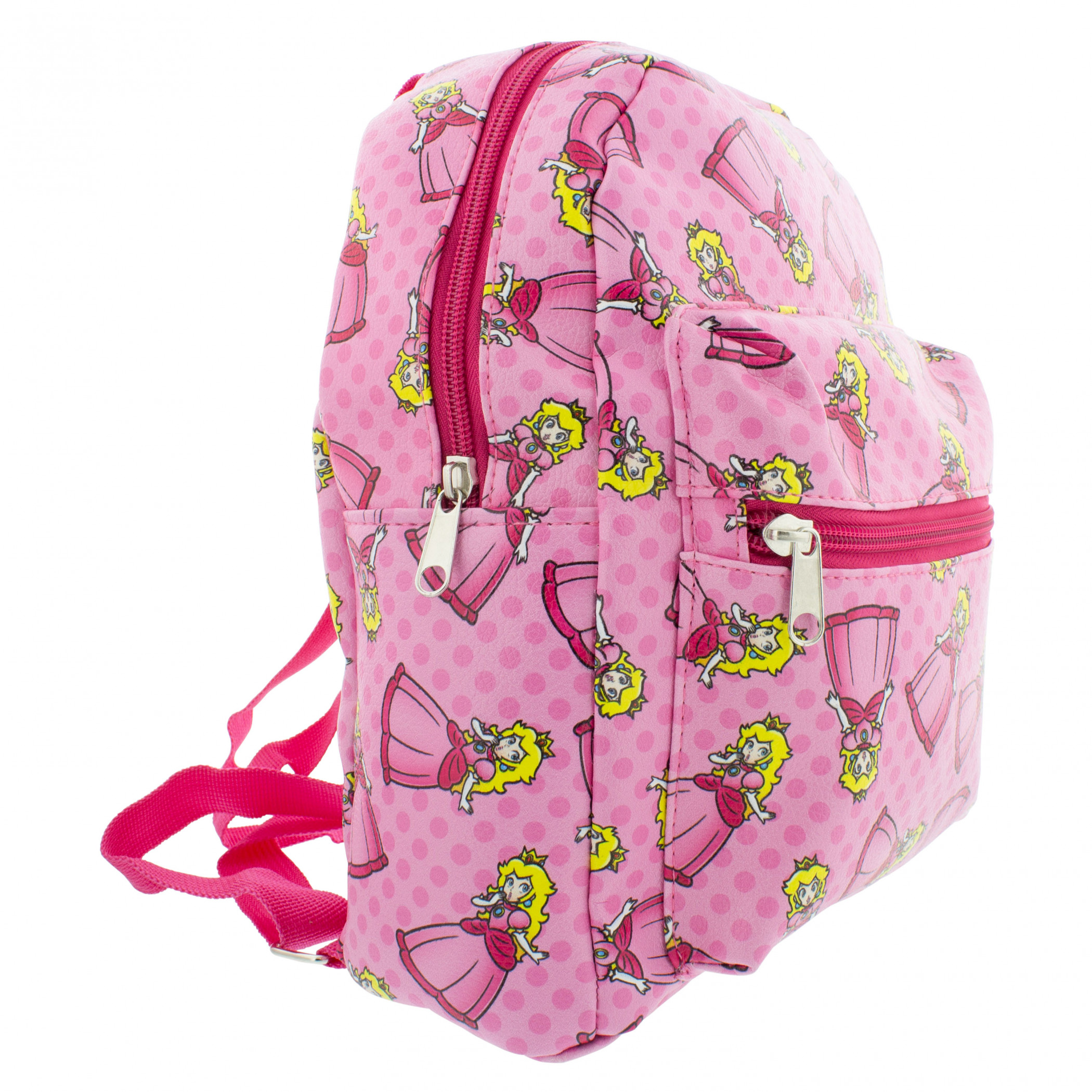 Super Mario Bros. Princess Peach All Over Print 10" Synthetic Leather Backpack